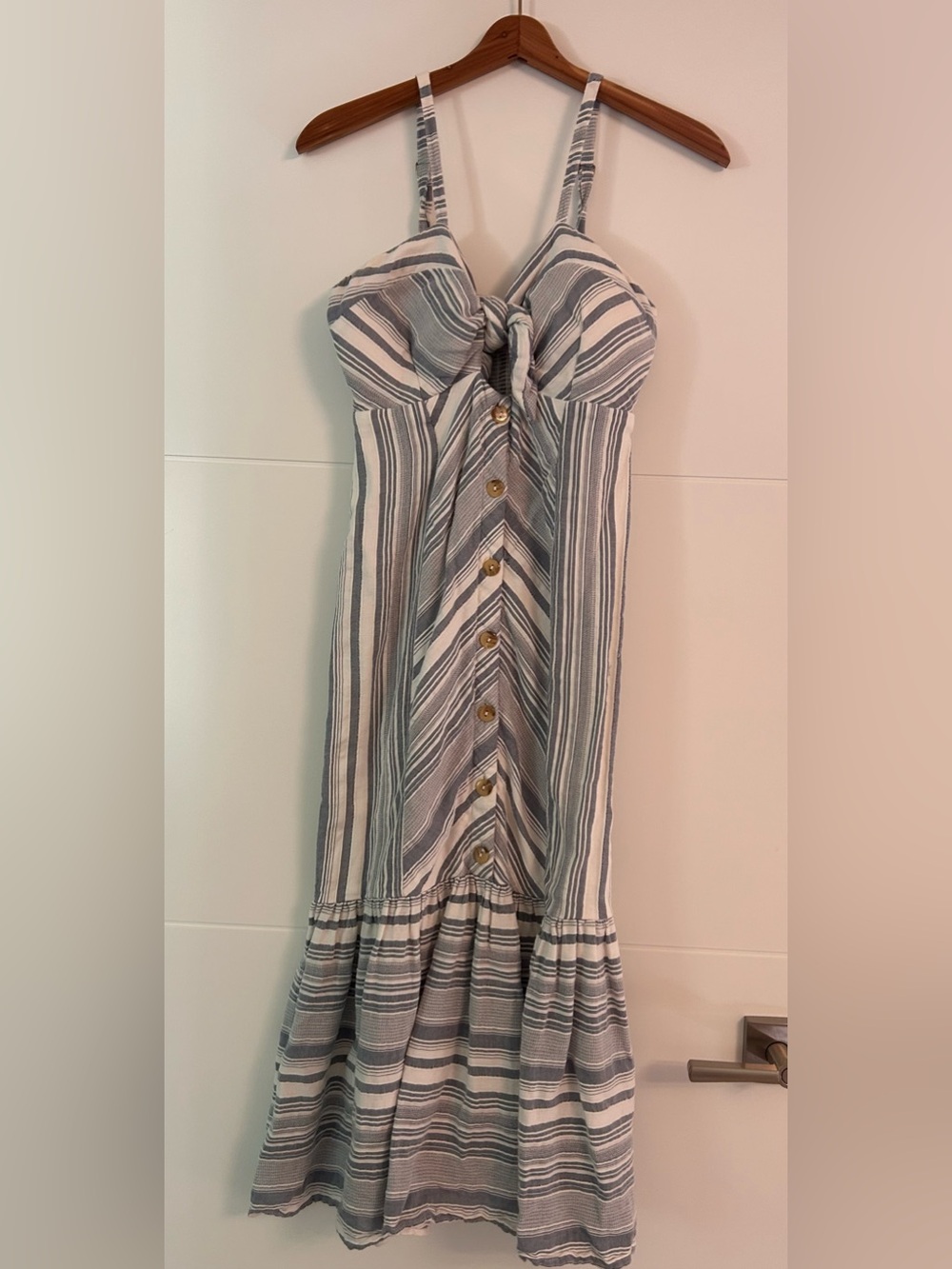 Red Carter Blue and White Striped Strapless Tie-Front Sundress
